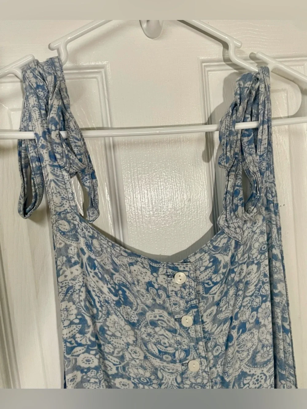 Free People Jumpsuit Romper Women’s Large Boho Lightweight Blue Floral Festival - Picture 7 of 10